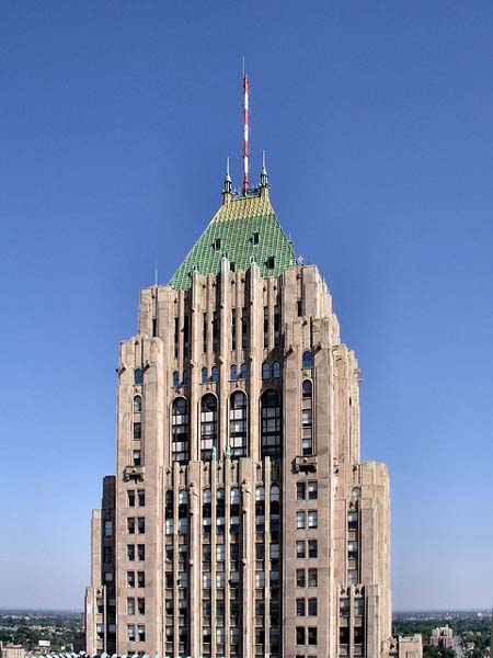 The Fisher Building's top.