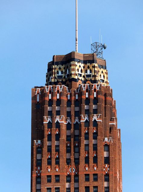 The Guardian Building's top.