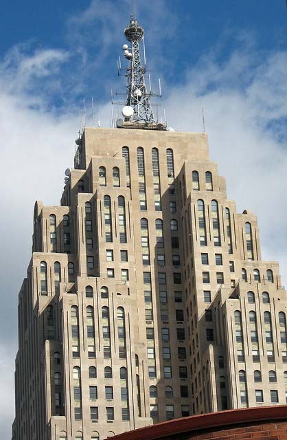 The Penobscot Building's top.